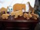 Large Noah ' S Ark Type Animals Made From Wood,  Elephant,  Tiger,  Lion,  Giraff,  Zebra Primitives photo 3