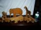 Large Noah ' S Ark Type Animals Made From Wood,  Elephant,  Tiger,  Lion,  Giraff,  Zebra Primitives photo 6
