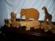 Large Noah ' S Ark Type Animals Made From Wood,  Elephant,  Tiger,  Lion,  Giraff,  Zebra Primitives photo 7