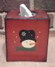 Primitive Winter Holiday Christmas Boutique Tissue Box Cover Hp Berry Red Primitives photo 1
