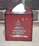 Primitive Winter Holiday Christmas Boutique Tissue Box Cover Hp Berry Red Primitives photo 2