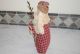 Primitive Christmas Santa Claus Doll Gingham Plaid Feather Tree Rusty Bell Prim Uncategorized photo 4