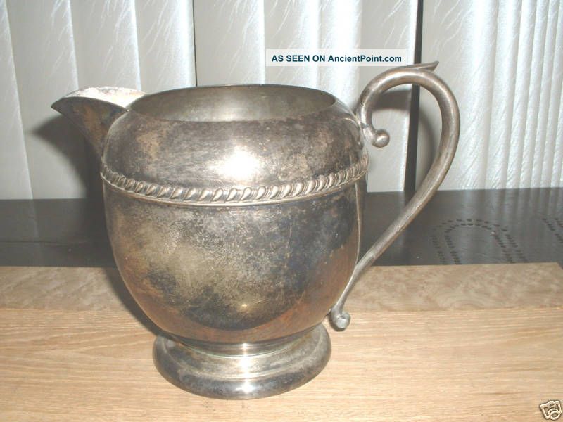 Large Silver On Copper Pitcher Unusual Shape Pitchers & Jugs photo
