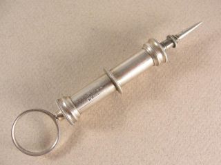 Medical Interest: Rare Victorian Solid Silver Syringe.  London 1897 By Weiss photo