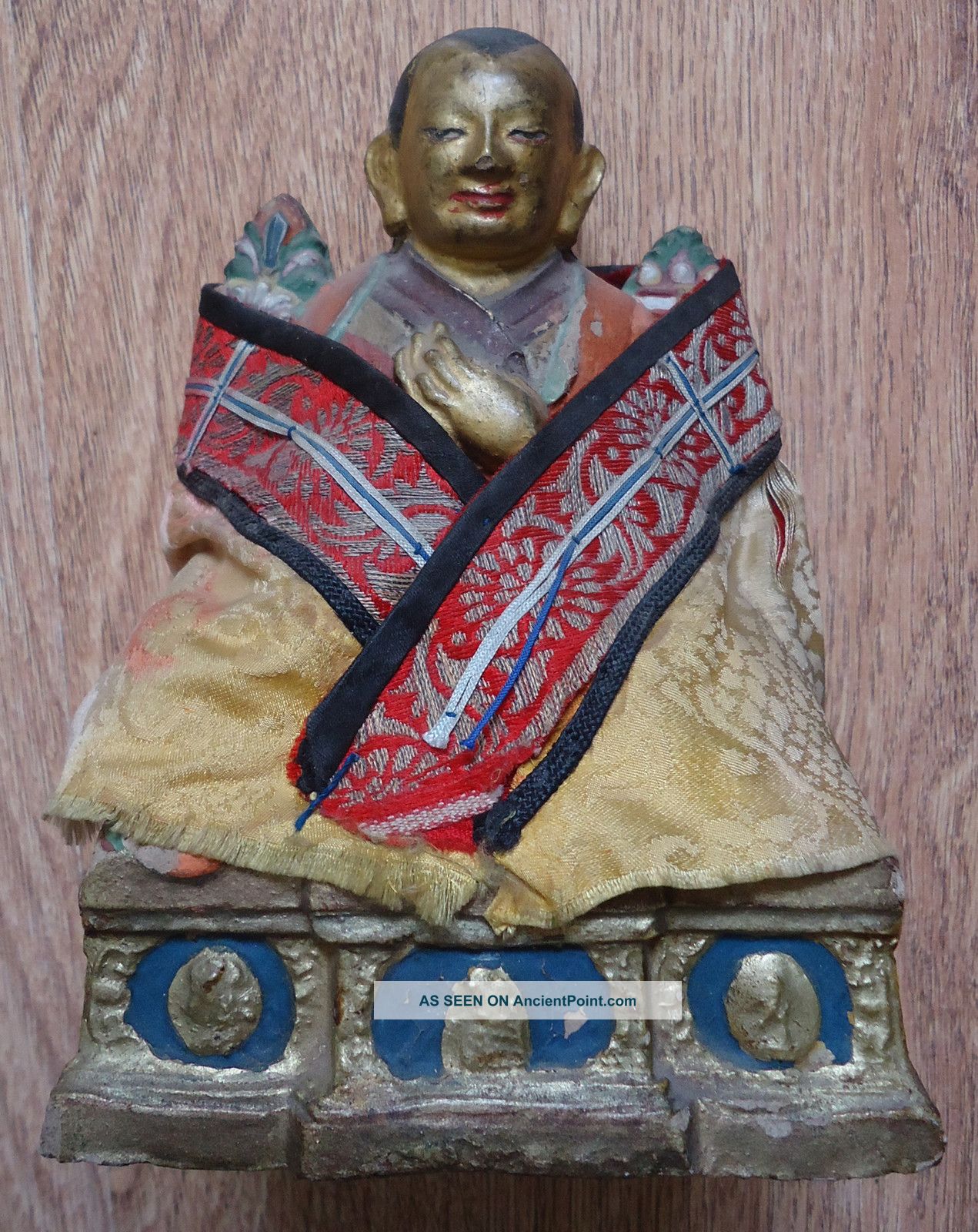 Mongolian Buddhist Antique Statue Tsa Tsa 18 - 19cen (big & Rare) Mongolia photo