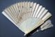 Mint Condition 19th C.  Cantonese Chinese Double Boxed Fan Lacquer Silver Ox Bone Fans photo 1