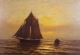 Antique 19thc Otis S Weber Luminist Sunset Maritime Seascape Oil Painting Nr Other photo 2