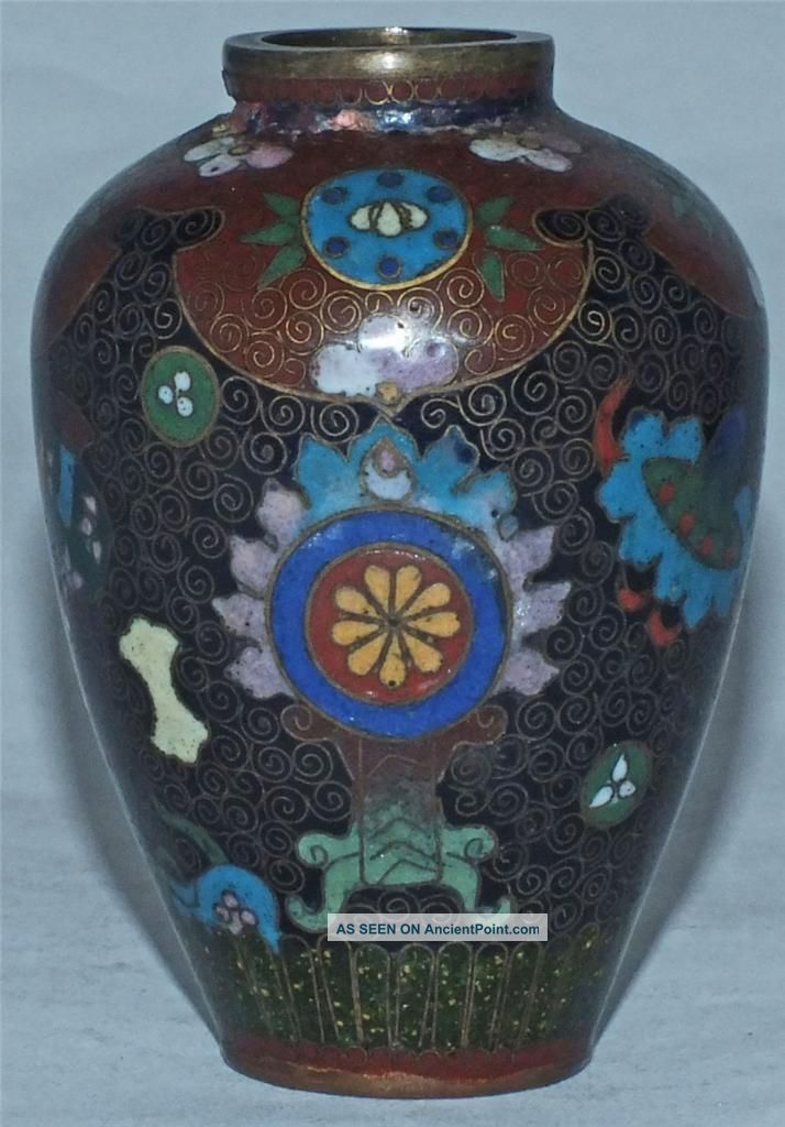 Small Japanese Signed Meiji Period Cloisonne Vase Cloisonne photo