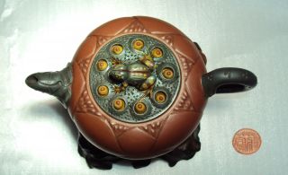 Zisha China Pottery Frog Teapot (rare) photo