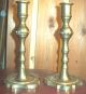 Early Antique Deco Solid Brass Candlesticks Art Deco photo 1