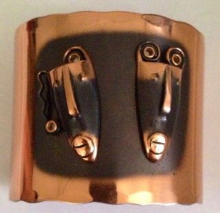Pristine Unworn Wide Copper Rebajes Cuff Bracelet Masks Comedy Tragedy photo