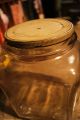 Antique Early Hoosier Style Large Square Jar Store Candy Display Heavy 4 Qt Jars photo 3