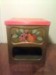 Antique Huston Biscuit Tin General Store Box W/ Glass & Brass Front Fruit Design Display Cases photo 1