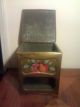 Antique Huston Biscuit Tin General Store Box W/ Glass & Brass Front Fruit Design Display Cases photo 2