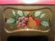 Antique Huston Biscuit Tin General Store Box W/ Glass & Brass Front Fruit Design Display Cases photo 3