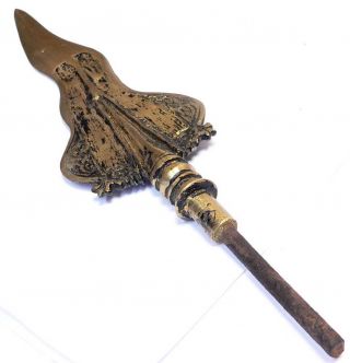 Antique Magic Tombak Spear From Indonesia Kris Keris Shaman Dukun Besi Kuning photo