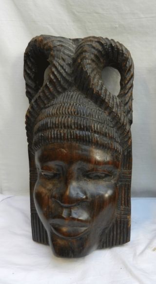 Early 20th Century Royal Ebony Carved Igbo Nigerian Head / Mask - Stunning Piece photo