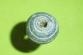 Ancient Roman Glass Spindle Whorl Iridescence Sewing Tool Hendin Coa Old photo