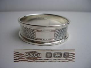 Vintage Silver Napkin Ring - Birm 1980 - Broadway & Co photo