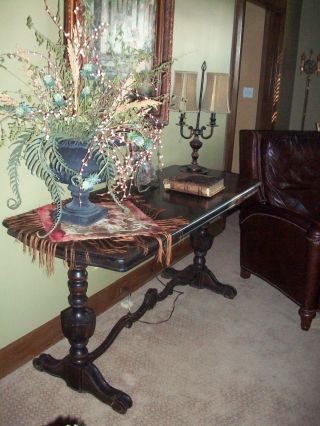 Spanish Revival Or Tudor Style Console - Dining Or Sofa Table - Desk - Dated 1924 photo