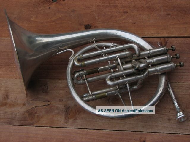 1911 Antique Vintage Buescher French Horn Made In Usa Brass photo
