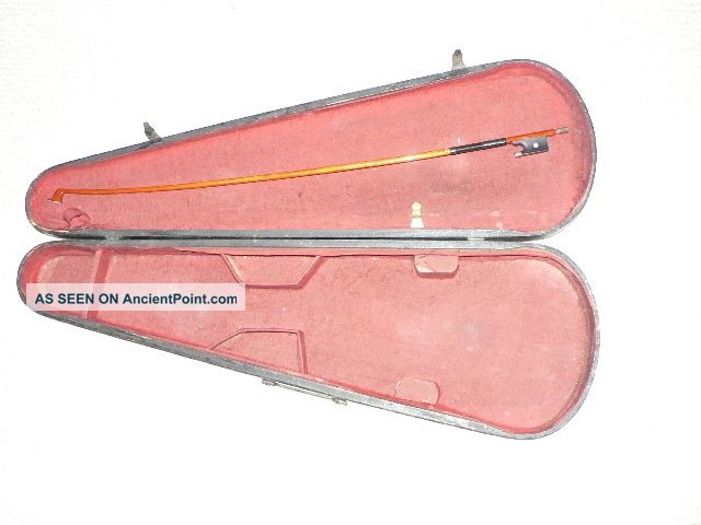 Vintage Antique Violin Wood Case,  And Tourte Wood Bow 4/4 $9 Nr String photo