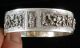 Great Antique,  Vintage Well Marked Scenic Chinese Carved Silver Bracelet Bracelets photo 3
