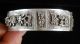 Great Antique,  Vintage Well Marked Scenic Chinese Carved Silver Bracelet Bracelets photo 6