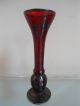 Antique Art Deco Nouveau Lovely Little Cranberry Overlay Art Glass Vase Vases photo 1