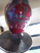 Antique Art Deco Nouveau Lovely Little Cranberry Overlay Art Glass Vase Vases photo 3