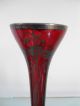 Antique Art Deco Nouveau Lovely Little Cranberry Overlay Art Glass Vase Vases photo 6