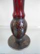 Antique Art Deco Nouveau Lovely Little Cranberry Overlay Art Glass Vase Vases photo 7