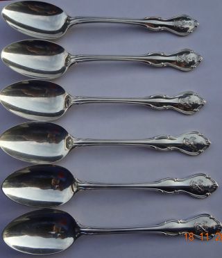 Reed&barton Sterling Silver Vintage 6 Dessert Spoons Serving Design For The Navy photo