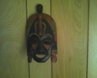 African Mask,  Antique,  Handcarved/painted. . .  Very Rare,  Made In Africa. photo
