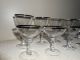Vintage Fostoria Crystal Silver Rim Wine Glasses - 12 Pc - Fab Mid Century Design Stemware photo 3