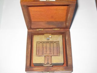 Collectible Nautical Brass Antique Natural Sine Compass Maritime Vintage & Box photo