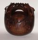 Antique Japanese Buddhist Wooden Temple Drum,  (mokugyo),  And Striker.  Rare Bells photo 3