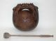 Antique Japanese Buddhist Wooden Temple Drum,  (mokugyo),  And Striker.  Rare Bells photo 8