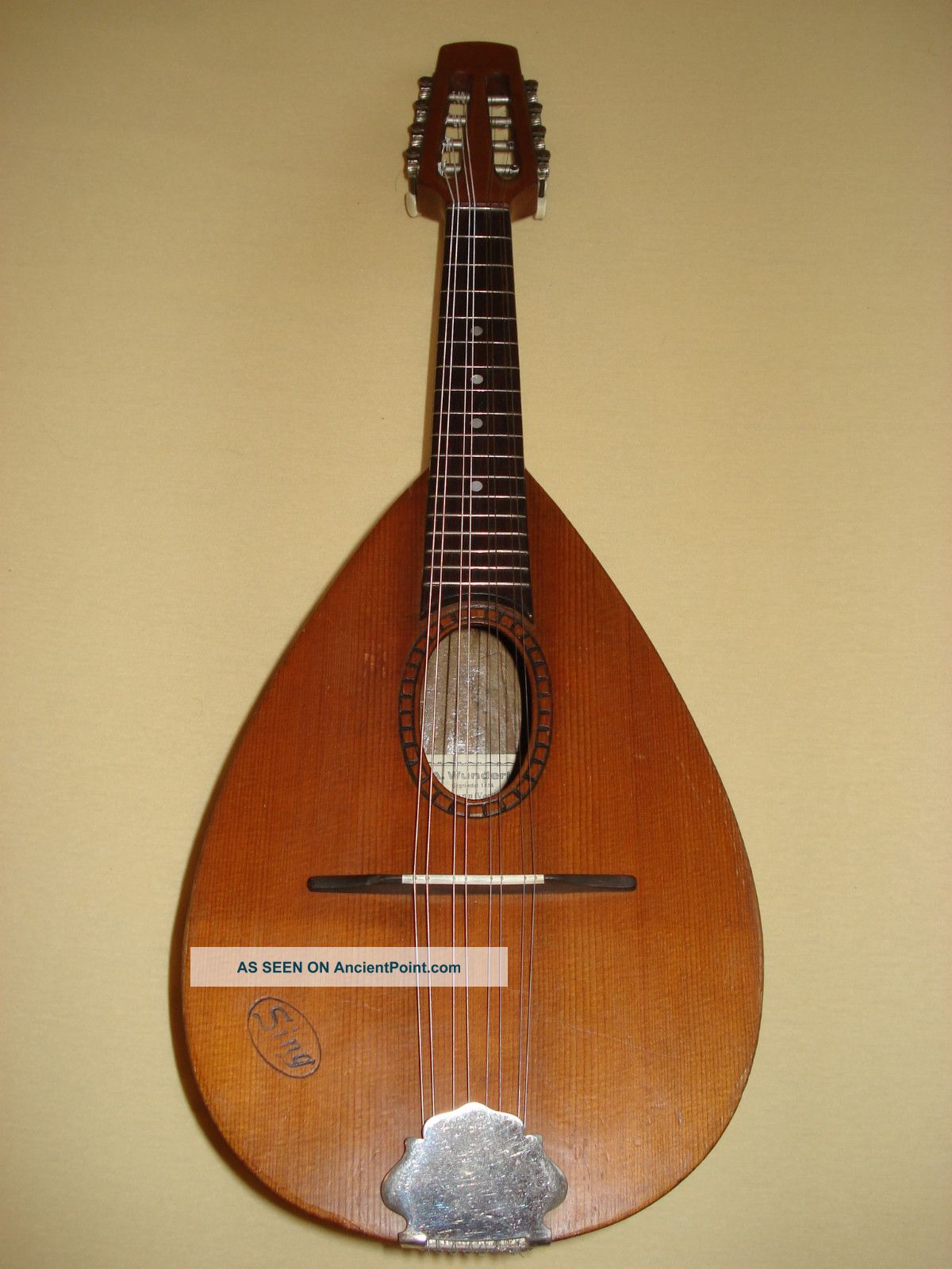 German Mandolin From C.  A.  Wunderlich Ca.  1950 String photo
