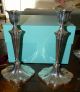 Pair Tall Exquisite Tiffany Art Nouveau Sterling Fluted Candlesticks & Box Candlesticks & Candelabra photo 9