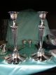 Pair Tall Exquisite Tiffany Art Nouveau Sterling Fluted Candlesticks & Box Candlesticks & Candelabra photo 1