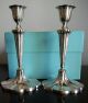 Pair Tall Exquisite Tiffany Art Nouveau Sterling Fluted Candlesticks & Box Candlesticks & Candelabra photo 6