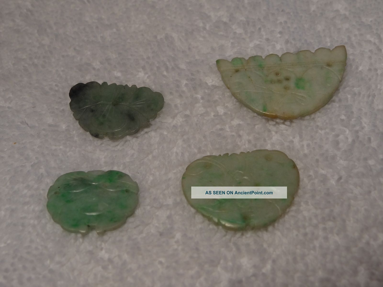 4 Antique Chinese Jade Pendants,  Qing,  Largest 1.  25 