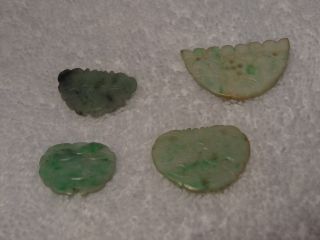 4 Antique Chinese Jade Pendants,  Qing,  Largest 1.  25 