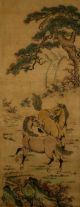Vintage China Qing Painter Seal Langshining Horse Statue Painting Scroll Screen屏 Paintings & Scrolls photo 4