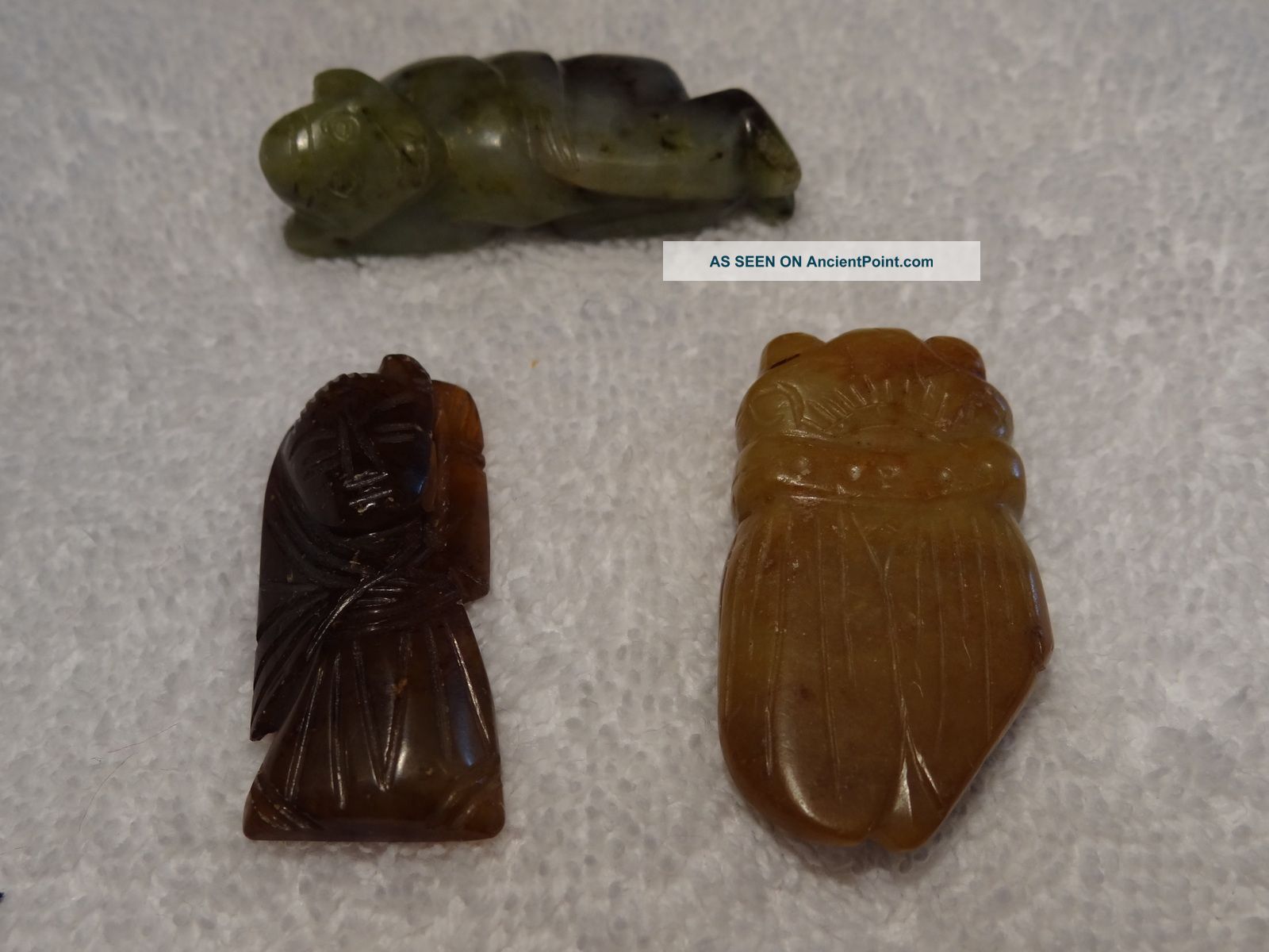 3 Antique Chinese Jade Pendants,  Largest Is 2 