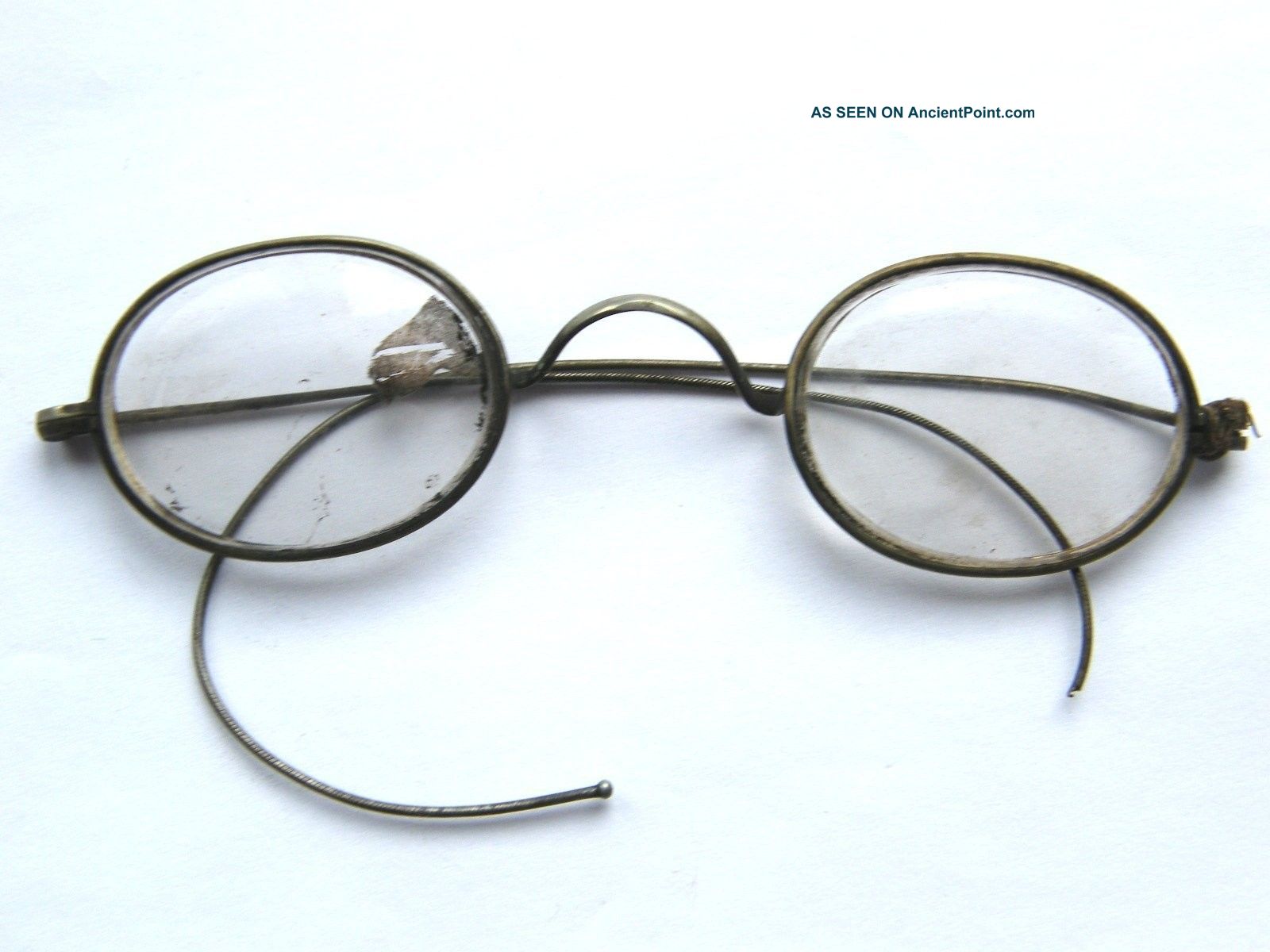 Victorian - Pair Of White & Gold Metal Framed Crystal Glass Spectacles - Circa 1900 Other photo