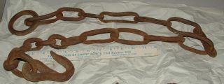 Vintage Forged Steel Chain And Hook photo
