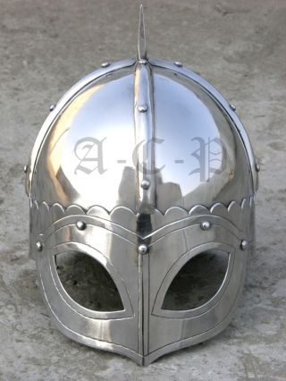 Medieval Viking Armor Helmet Spiked Collectible Medieval Replica Armory Prop photo