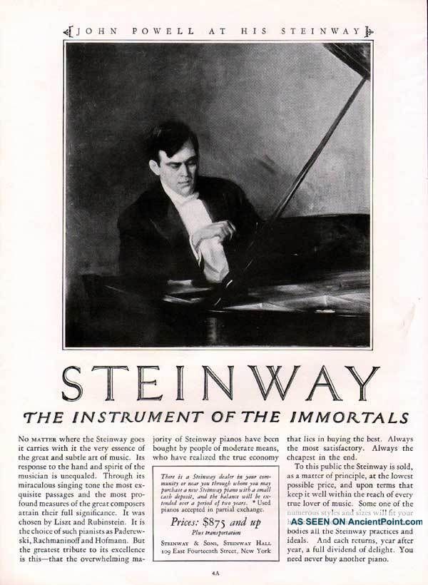 Fp 1925 John Powell Steinway Piano Music Theater Art Ad Keyboard photo